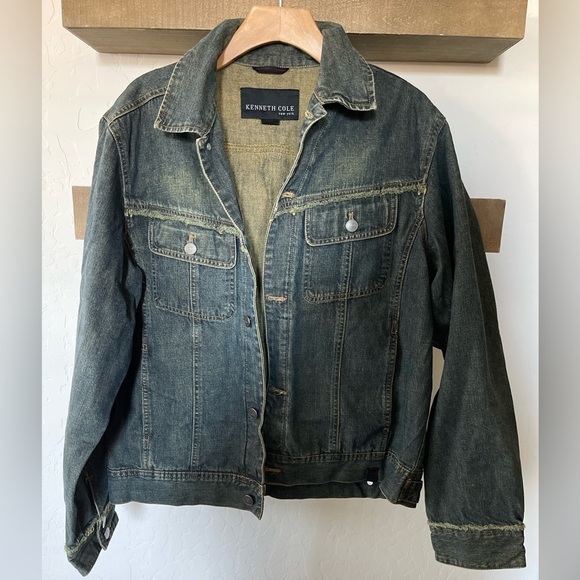Kenneth Cole New York Jackets & Blazers - Kenneth Cole | Jean Jacket, Denim•••Frayed Detail, EXCELLENT—Medium
